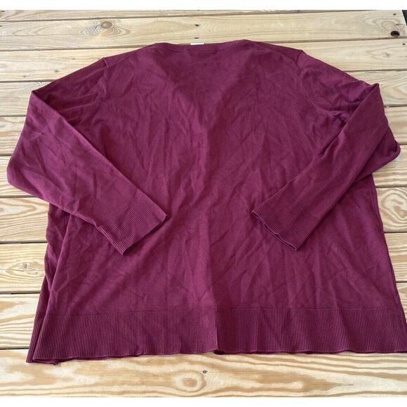 NWT $49.95 Lane Bryant Button Up Cardigan Sweater Size 22 Women’s Maroon - Picture 2 of 10